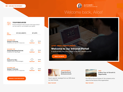Intranet Homepage homepage intranet ui ux