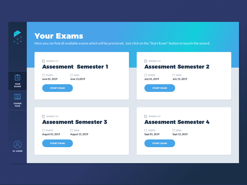 Exams Section elearning montserrat proctoring proctor education assignment exams