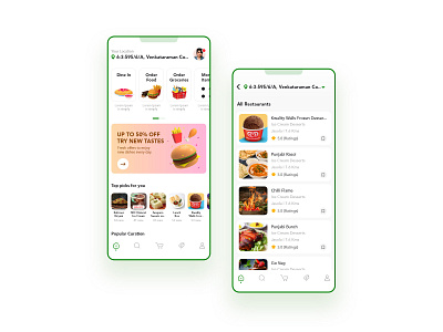 Food app ui design