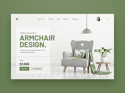 Armchair website design ui