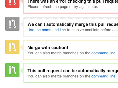Redesigned merge button blue css git github gray green helvetica neue html red white yellow