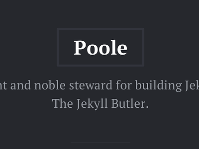 Poole css gray html jekyll jekyll theme poole pt serif white