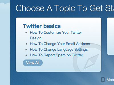 Choose a Topic blue compass gradient help rays texture twitter white