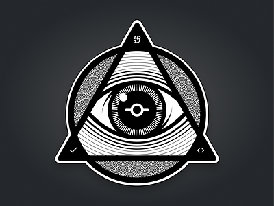 Eye of Code Review badge code review github icons illuminati illustration patch vector
