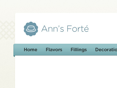 Ann’s Forté ann’s forté beige blue cake crosshatch dessert inset letterpress