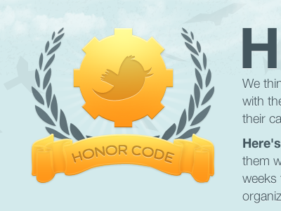 HONOR bird coat of arms developer gear gold gotham rounded gradient helvetica neue hope140 turquoise twitter