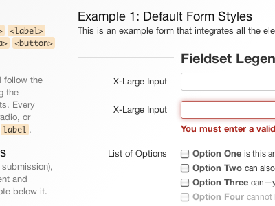 Default Form Styles black checkbox code css form html input label list red styleguide white yellow