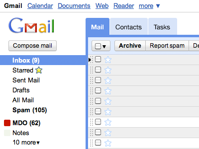 Redesigned Redesign blue email gmail google gray tabs white