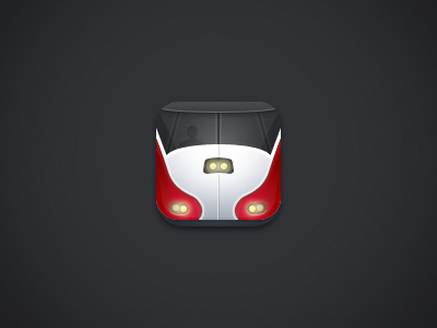 Caltrain Rebound #2 app icon black gradient gray icon iphone app icon caltrain noise rebound red train yellow