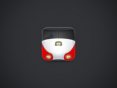 Caltrain Rebound #3 app icon black gradient gray icon iphone app icon caltrain noise rebound red train yellow