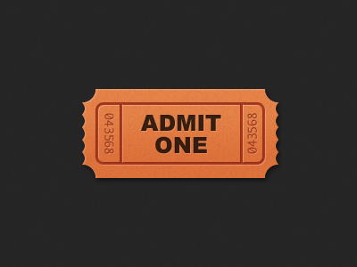 Admit One by Mark Otto on Dribbble