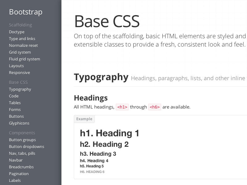 Bootstrap sidenav concept by Mark Otto on Dribbble