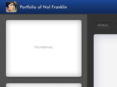 Portfolio UI blue css3 futura grey portfolio