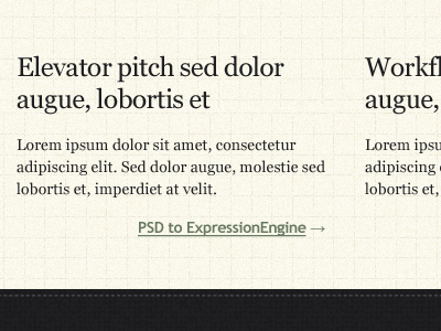 Elevator Pitch beige green grid portfolio type