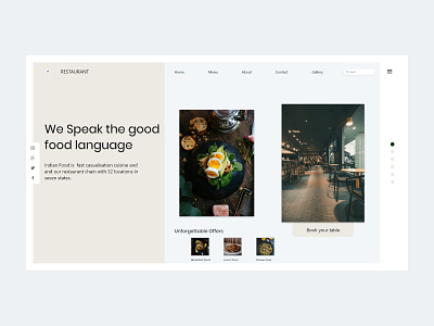 Restaurant homepage web app design ui ux web