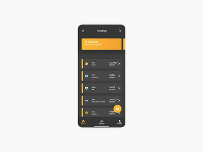 Trading app UI