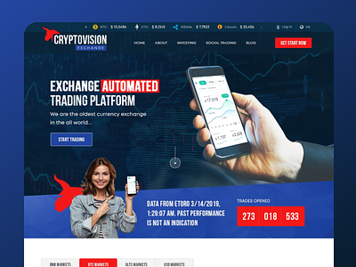 Cryptocurrency landing page app branding design minimal typography ui ux