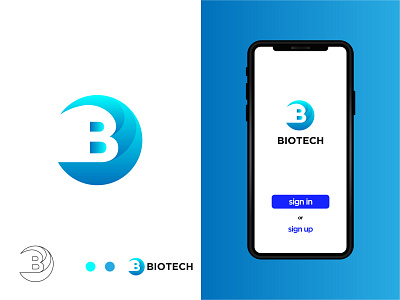 B Letter Logo - Biotech (unused)