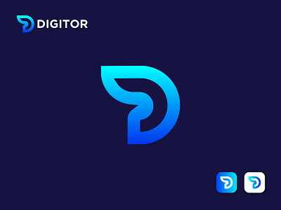 D Letter Logo - digitor app 3d a b c d e f g h i j k l m n app icon design branding colorful creative geometric icon identity lettermark lettering logo logo design logotype mark symbol typeface typography ui ux alphabet monogram vector