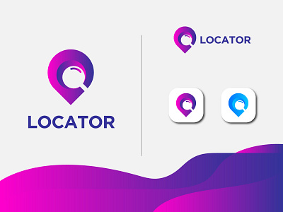 Modern Locator Logo (Unused) app branding business colorful corporate creative find location gps identity location logo logo design map minimalist modern pin search