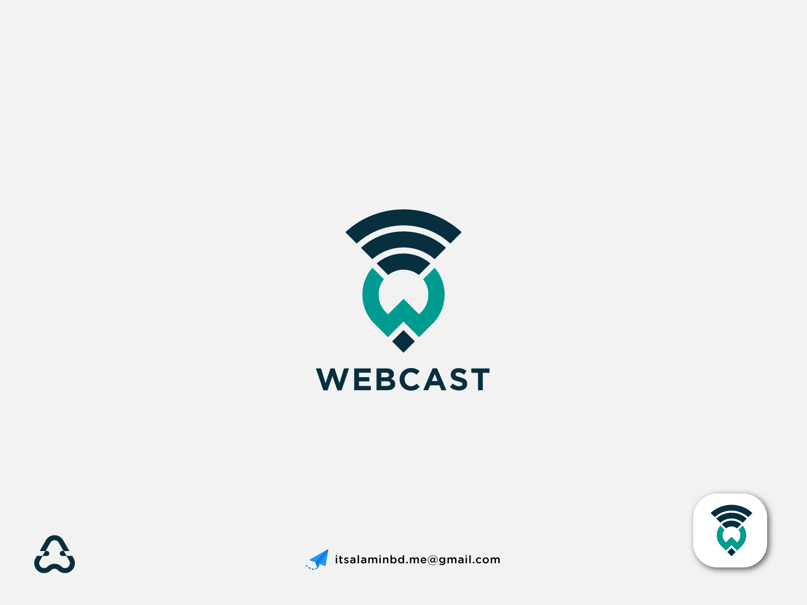 webcast logo design wi-fi , location & w letter by MD AL AMIN | LOGO ...