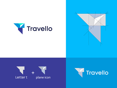T letter logo for travel agency
