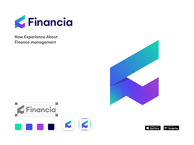 Financia logo design brand brand identity branding cleanlogo color colorful logo financial logo gradient graphic design lettermark logo logo designer logodesign logomark logos logotype minimalisticlogo monogram trading logo typography