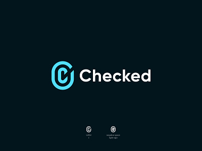 c letter logo check mark