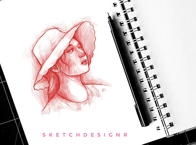 PENCIL SKETCH artist illustration painting pencil sketch portrait red sketch sketchbook vector