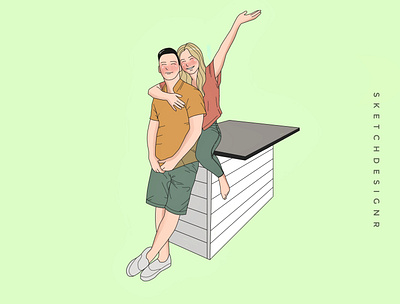 Couple Illustration artwork design illustration portrait portrait art