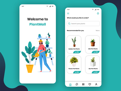 PlantMall app art design flat graphic design icon minimal ui ux vector