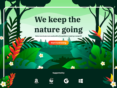 Charity Nature Platform Landing Page branding design graphic design illustration minimal ui ux web design website