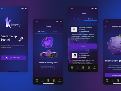 Konfy concept design mobile app mobile design ui ux