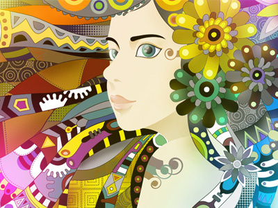 FG art colorful design flower girl graphic human illustration pattern
