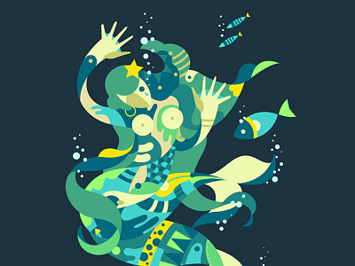 The Last Tear art blue colorful design fish illustration jayekang mermaid sadness sea siren water