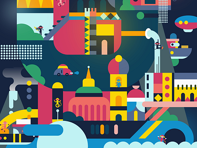 Monkey Metropolis Part II by Jaye Kang on Dribbble