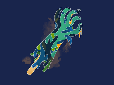 Zombie Ice (Arm) art colourful design digital icecream illustration jayekang man pattern zombie