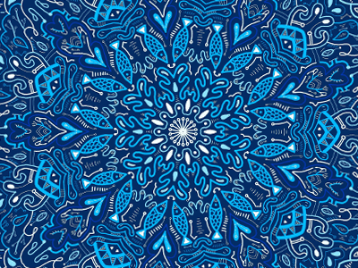 Water.Flow blau blue circle fish graphic illustration muster pattern water