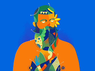 Natural Beard beard colorful design editorial farben graphic illustration man pattern