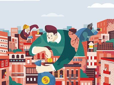 Hot Neighborhoods artwork design editorial illustration magazine newyork therealdeal