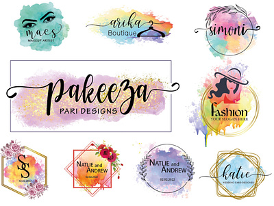 Professional Signature Watercolor Logo beautiful feminine logo hand drawn signature logo viral watercolor logo