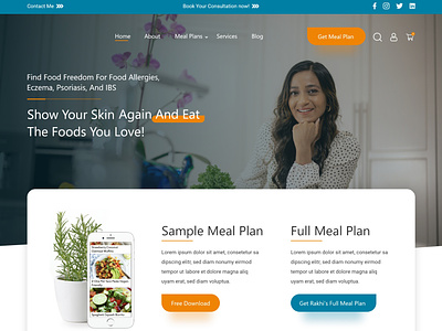 Website for Health and Nutrition tips | Web design | Home page