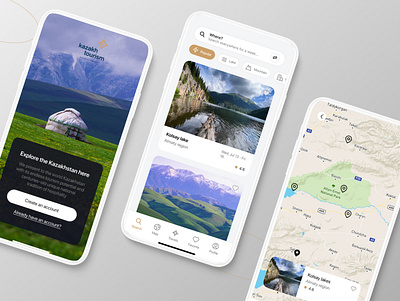 Concept design of a mobile application for Kazakh tourism ui