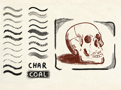 Charcoal Brushes brushes charcoal drawing illustration illustrator brush skull texture vector vector brush