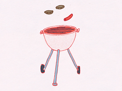 Grillin burger drawing food grill hotdog illustration line art meat summer