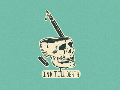 Ink Till Death 2d blackwork death drawing fountain pen hand drawn illustration ink inking line art occult skull