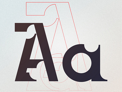 Aa a gradient modern serif typography vector