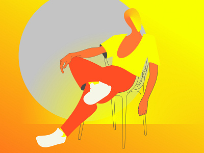 Sunny boy gradient illustration summer sun vector yellow
