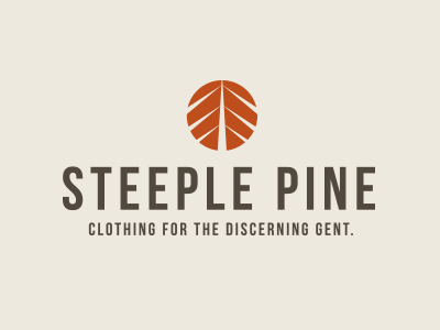 Steeple Pine logo design branding brown clothing illustration logo orange pine steeple tree
