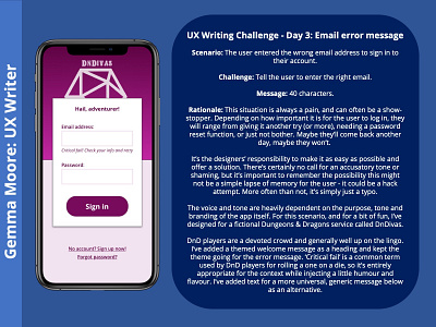 UX Writing Challenge - Day 3: Email error message content design contentdesign copywriting design ui ui design uidesign ux ux design ux writing uxdesign